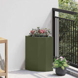 Corner Planter Olive green 30 x 30 x 50 cm Steel 883678
