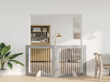 Dog Gate with Stands 2 pcs Grey Sonoma 100 x 100 cm 892028