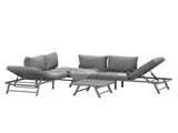 3 Pcs Garden Seating Set w/ Convertible Sofa Lounge Table Padded Cushions Outdoor Patio Furniture T3398P320032