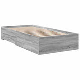 Bed Frame with Drawers without Mattress Grey Sonoma 90x190 cm Single 3280438