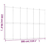 6-Panel Room Divider White 300x220 cm Fabric 350254