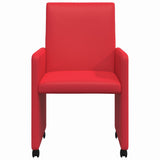 Dining Chairs with Wheels with Wheels 2 pcs Red 57 x 66 x 94 cm 42017821