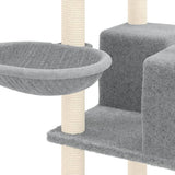 Cat Tree with Sisal Scratching Posts Light Grey 167 cm 171610