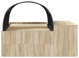 Bed with Tunnel 3 pcs Sonoma Oak and Black Engineered Wood 3423676