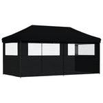 ZNTS Foldable Party Tent Pop-Up with 3 Sidewalls Black 4004950