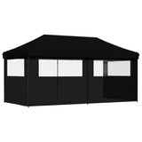 ZNTS Foldable Party Tent Pop-Up with 3 Sidewalls Black 4004950