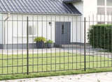 Garden Fence WOERDEN 170 x 225 cm Powder-Coated Steel Grey 42003907