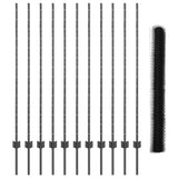 Welded Wire Fence 25 x 1.4 m PVC-Coated Steel Grey Mesh 3336868