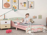 Toddler Bed Frame, Kids Bedroom Furniture for Ages 3-6 Years, Pink T3398P347983