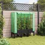 ZNTS Raised Bed with Greenhouse Cover Rattan Look 120x40x140 cm 4015820