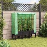 ZNTS Raised Bed with Greenhouse Cover Rattan Look 120x40x140 cm 4015820