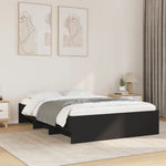 ZNTS Bed Frame without Mattress Black 120x200 cm Engineered Wood 3295661
