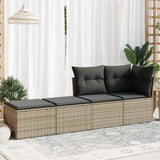 2 Piece Garden Sofa Set with Cushions Grey Poly Rattan Acacia 3328663