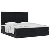 Ottoman Bed with Mattresses Black 160x200cm Velvet 3313483