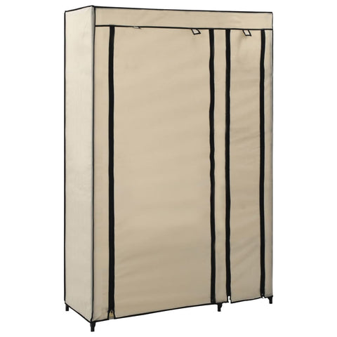 Folding Wardrobe Cream 110x45x175 cm Fabric 282422