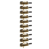 Wall-mounted Wine Rack for 10 Bottles Gold Metal 340905