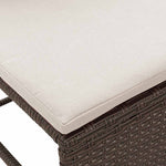 Garden Sofa Set 6 pcs Brown and cream Poly Rattan 4104701