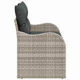Garden Sofa with Cushion Light Grey 121 x 62 x 69cm Poly Rattan 42006727