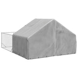 Outdoor Dog Kennel with Run 4x3x1,9 m Galvanised Steel 3329241