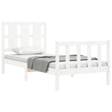 Bed Frame without Mattress White 90x190 cm Single Solid Wood Pine 3192197