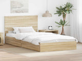 Storage Bed with Drawer Sonoma Oak 100 x 200 cm Engineered Wood 3411238