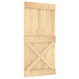 Sliding Door with Hardware Set 100x210 cm Solid Wood Pine 3203003