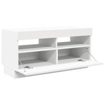 TV Cabinet with LED Lights White 80x35x40 cm 804445
