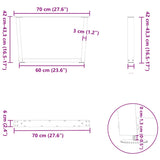 Coffee Table Legs V-Shape 2 pcs Anthracite 70x cm Steel 4012638
