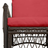 Garden Chair with Cushion Brown 73 x 61 x 77 cm Poly Rattan 42006223