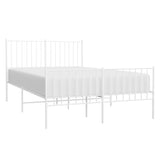 Metal Bed Frame without Mattress with Footboard White 120x200cm 350947