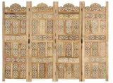 Hand carved 4-Panel Room Divider 160x165 cm Solid Mango Wood 285316