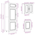 ZNTS 8 Piece Kitchen Cabinet Set Kalmar Smoked Oak Engineered Wood 3314796