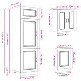 ZNTS 8 Piece Kitchen Cabinet Set Kalmar Smoked Oak Engineered Wood 3314796