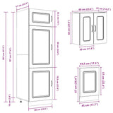 8 Piece Kitchen Cabinet Set Kalmar High Gloss White Engineered Wood 3314793