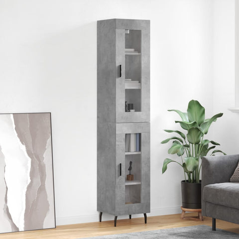 Highboard Concrete Grey 34.5x34x180 cm Engineered Wood 3199445