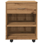 ZNTS Rolling Cabinet Artisan Oak 46x36x59 cm Engineered Wood 856661