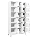 Locker Cabinet White 90x40x180 cm Steel 339828