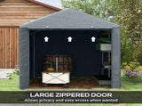 2.2 x 1.6 m Outdoor Storage Tent, with Accessories - Dark Grey T3398P325197