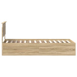 Bed Frame Sonoma Oak 100 x 200 cm Engineered Wood 3408699