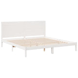 Extra Long Bed Frame without Mattress White 200x220 cm Solid Wood 3309320