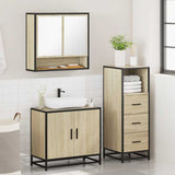 3 Piece Bathroom Furniture Set Sonoma Oak Engineered Wood 3301036
