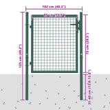 Fence Gate Steel 100x75 cm Green 145732