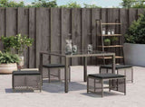 Garden Stools with Cushions 4 pcs Grey 41x41x36 cm Poly Rattan 365050