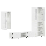 TV Cabinet Set FLORIN 3 pcs High Gloss White Engineered Wood 3397968