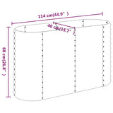 Garden Raised Bed Galvanised Steel 114x40x68 cm Silver 318892