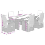 ZNTS 7 Piece Garden Dining Set with Cushions Grey Poly Rattan 3277613