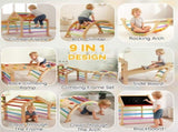 9 in 1 Toddler Climbing Frame with Ramp, Slide, Arch, Ladder, Blackboard for 18-48 Months T3398P422179