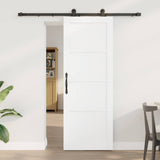Sliding Door White and Black 73.5 x 198.5 cm Solid Pine Wood 3333327