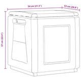 Garden Storage Box 54x53x57 cm 130 L Dark Grey and Black 151816