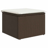 Outdoor Sofa with Cushion 5 pcs Brown Poly Rattan 3345318